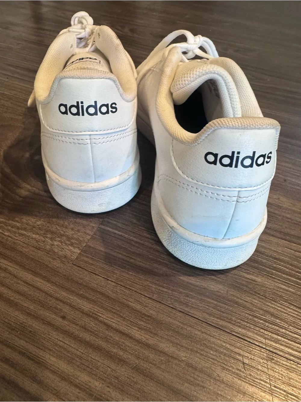 Adidas Women’s White Sneakers with Black Stripes